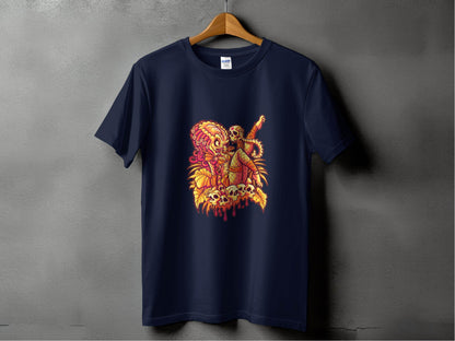 Predator Resting Atop Skulls Graphic T-Shirt - Design & Vybe