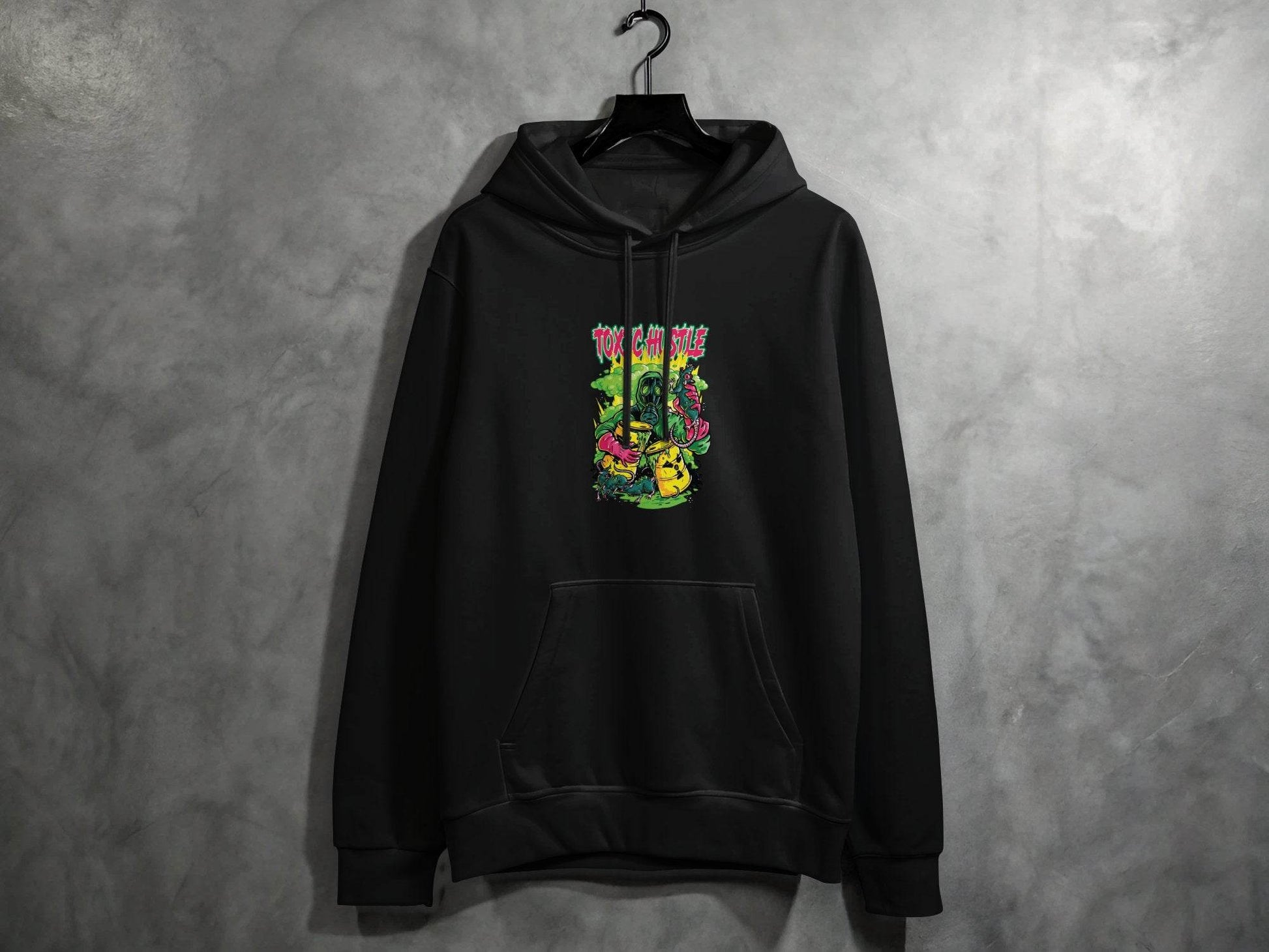 Toxic Hustle Graphic Print Design Hoodie - Design & Vybe