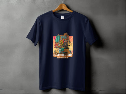 On The Road Again Travel Van Trip Artwork T-Shirt - Design & Vybe