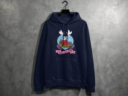 Peace Love Camp Heart and Tent Design Pigeon Art Hoodie - Design & Vybe