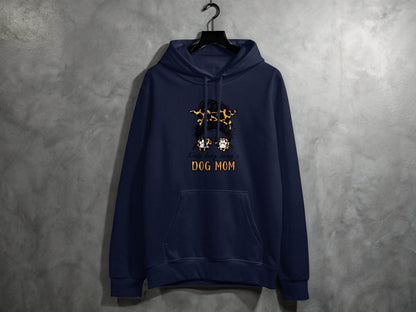 Kinda Busy Being A Dog Mom with Paw Print Glasses Hoodie - Design & Vybe
