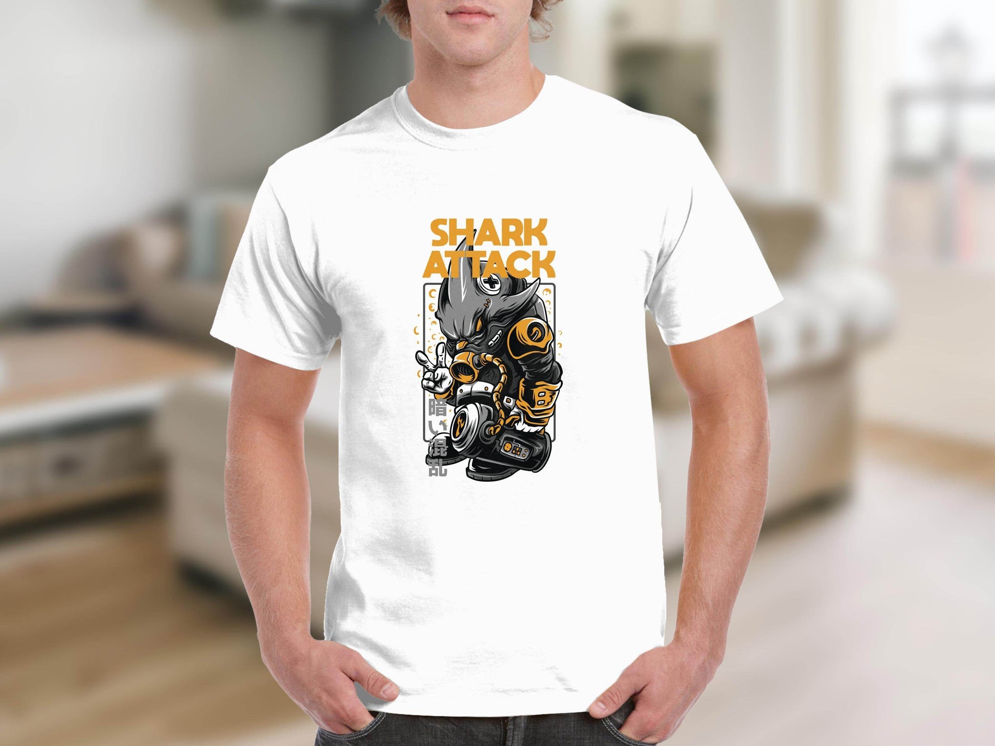 Shark Attack Graphic Illustration Inspired Design T-Shirt - Design & Vybe