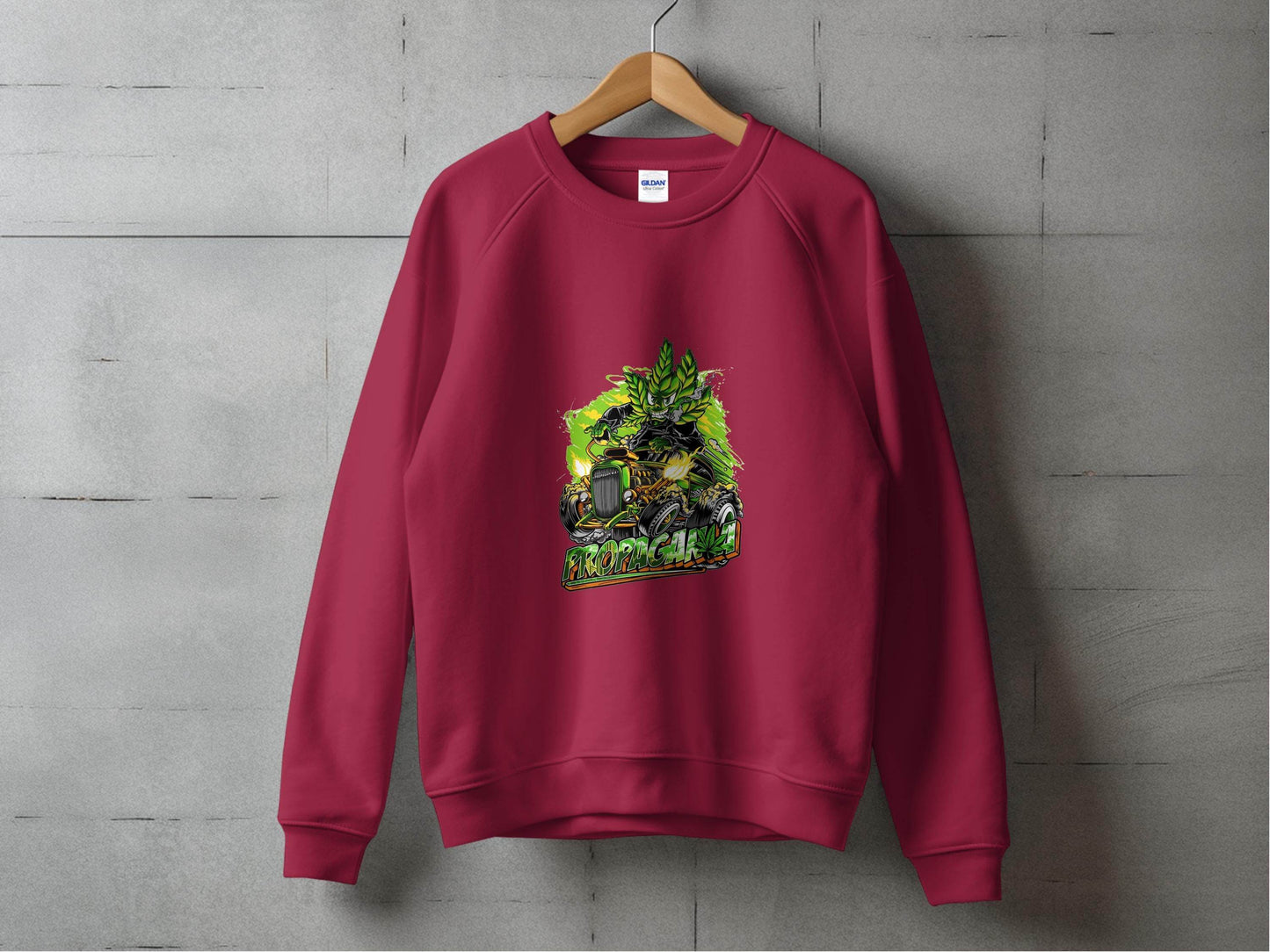 Propaganja Leaf Hot Rod Rider Graphic Print Design Sweater - Design & Vybe