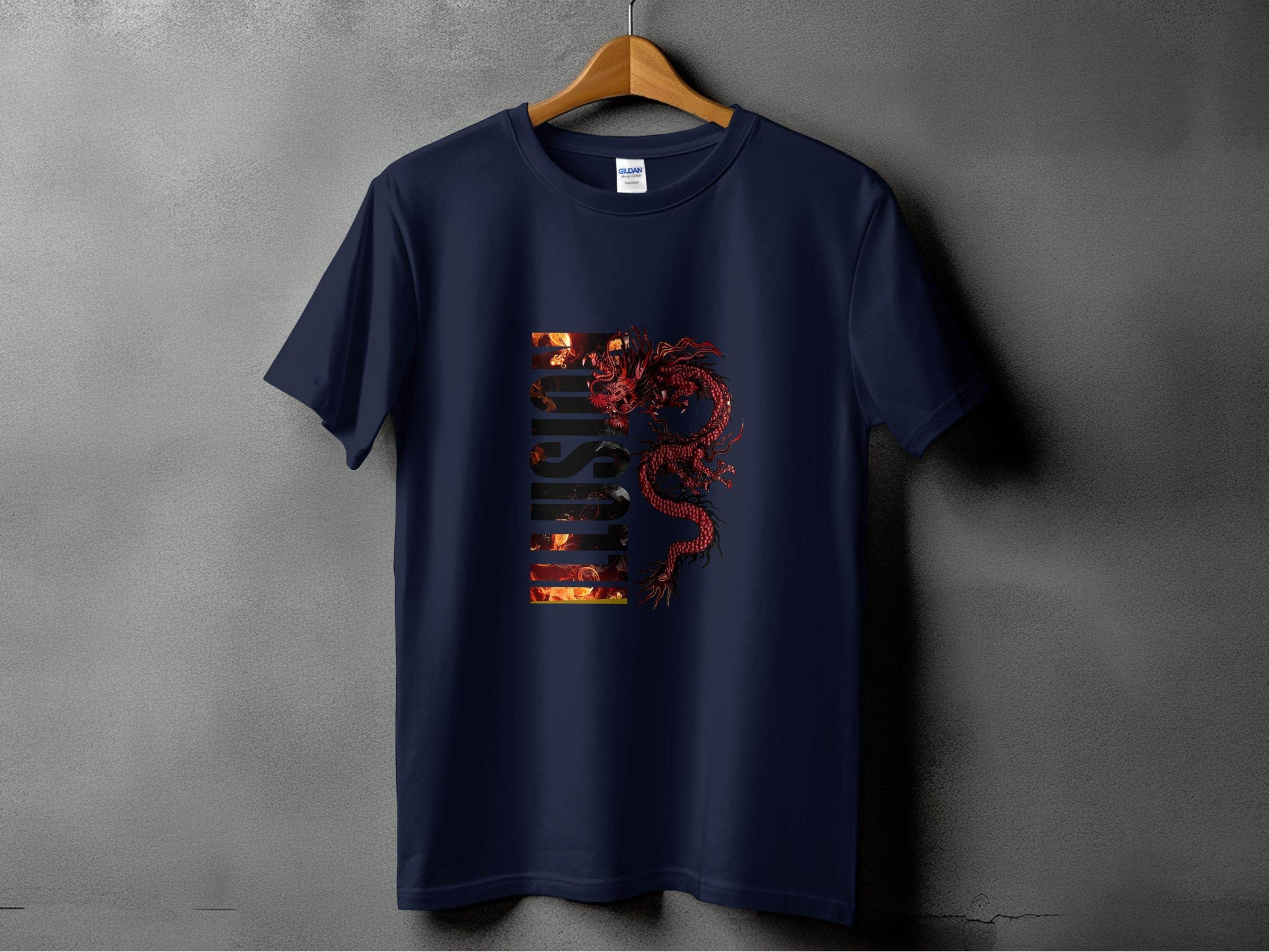 EUSTIS Dragon with Fire Text Graphic Print Design T-Shirt - Design & Vybe