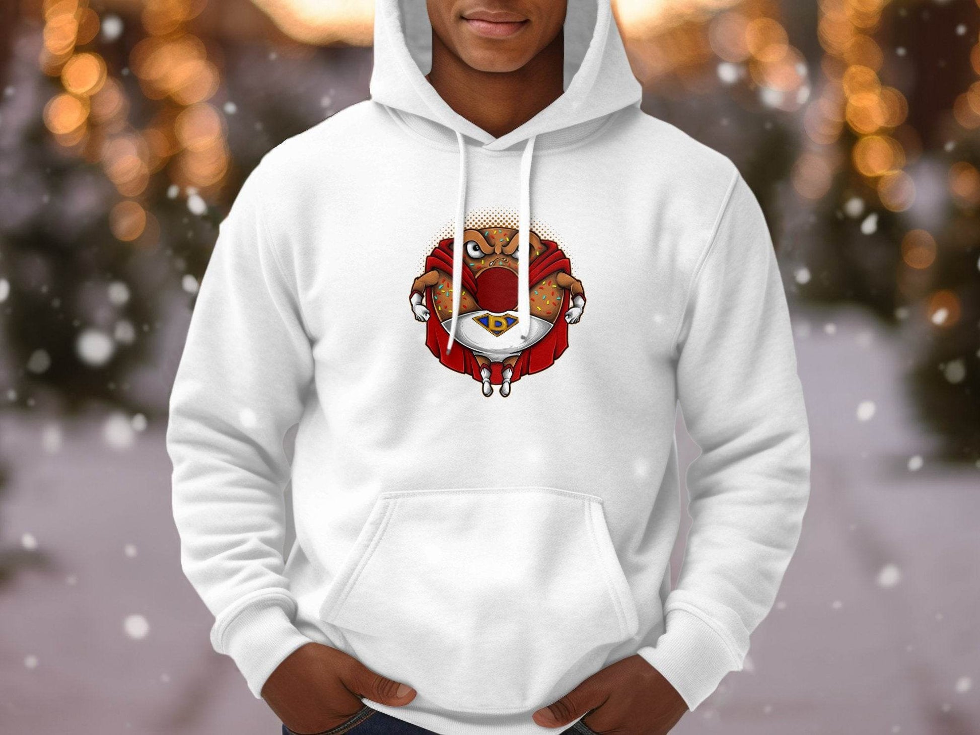 Funny Angry Donut Superhero Graphic Hoodie - Design & Vybe