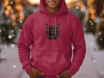 Fierce Warrior Skull Design Hoodie for Bold Style - Design & Vybe
