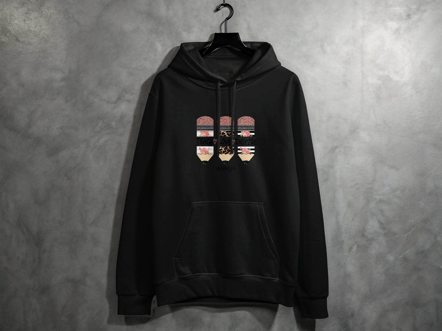 Teach Love Inspire Pencils for Teachers AideLife Hoodie - Design & Vybe