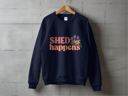 Shed Happens Dog Paw with Flowers Funny Dog Lover Sweater - Design & Vybe