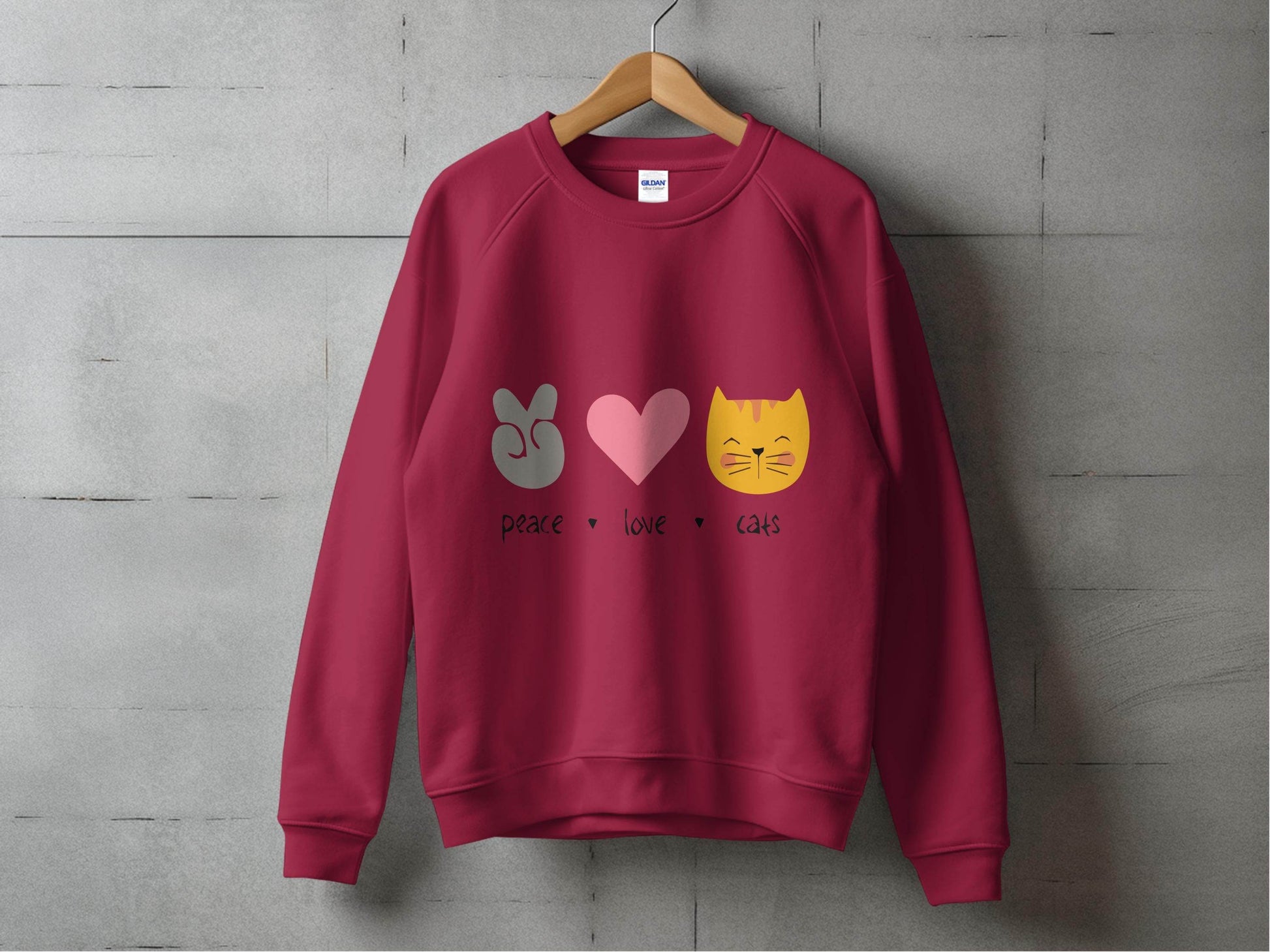 Peace Love Cats Graphic Design Sweater - Design & Vybe