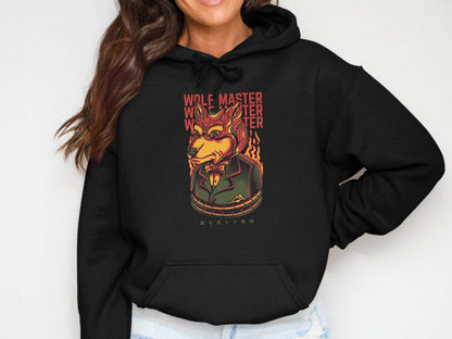 Wolf Master Illustration Artistic Apparel Design Hoodie - Design & Vybe
