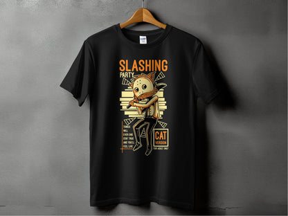 Slashing Party Cat Version for Adult Only Graphic T-Shirt - Design & Vybe