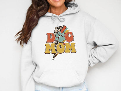 Retro Leopard Dog Mom Paw Print Design Great Gift Hoodie - Design & Vybe