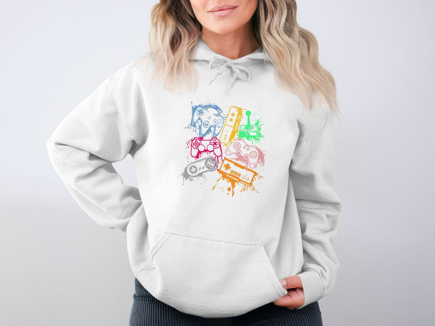 Gaming Console Joypad Colorful Style Design Artwork Hoodie - Design & Vybe
