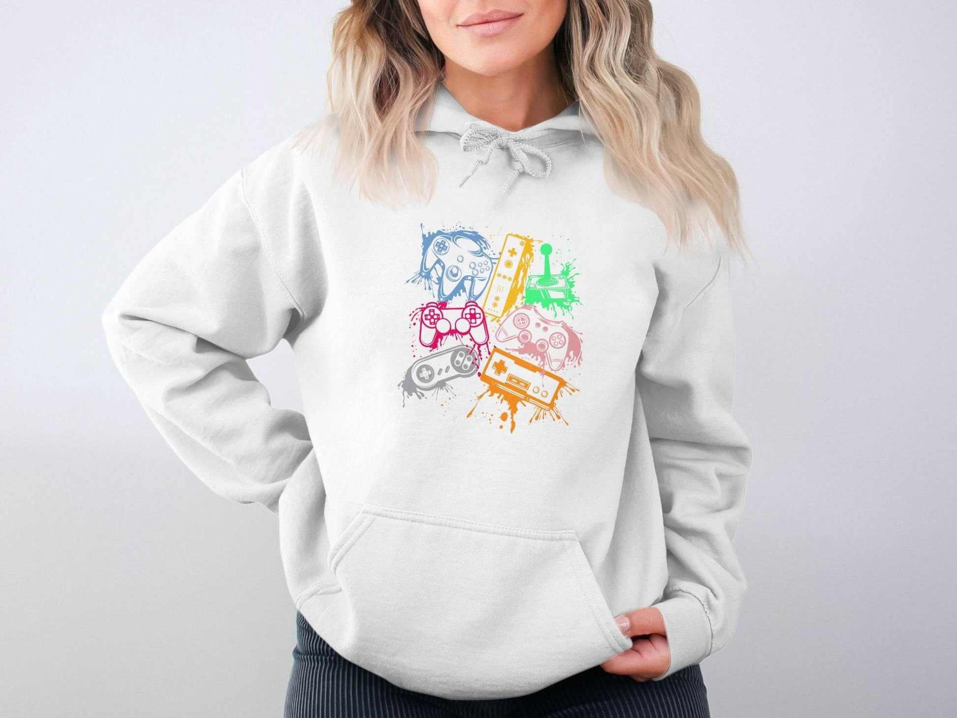 Gaming Console Joypad Colorful Style Design Artwork Hoodie - Design & Vybe