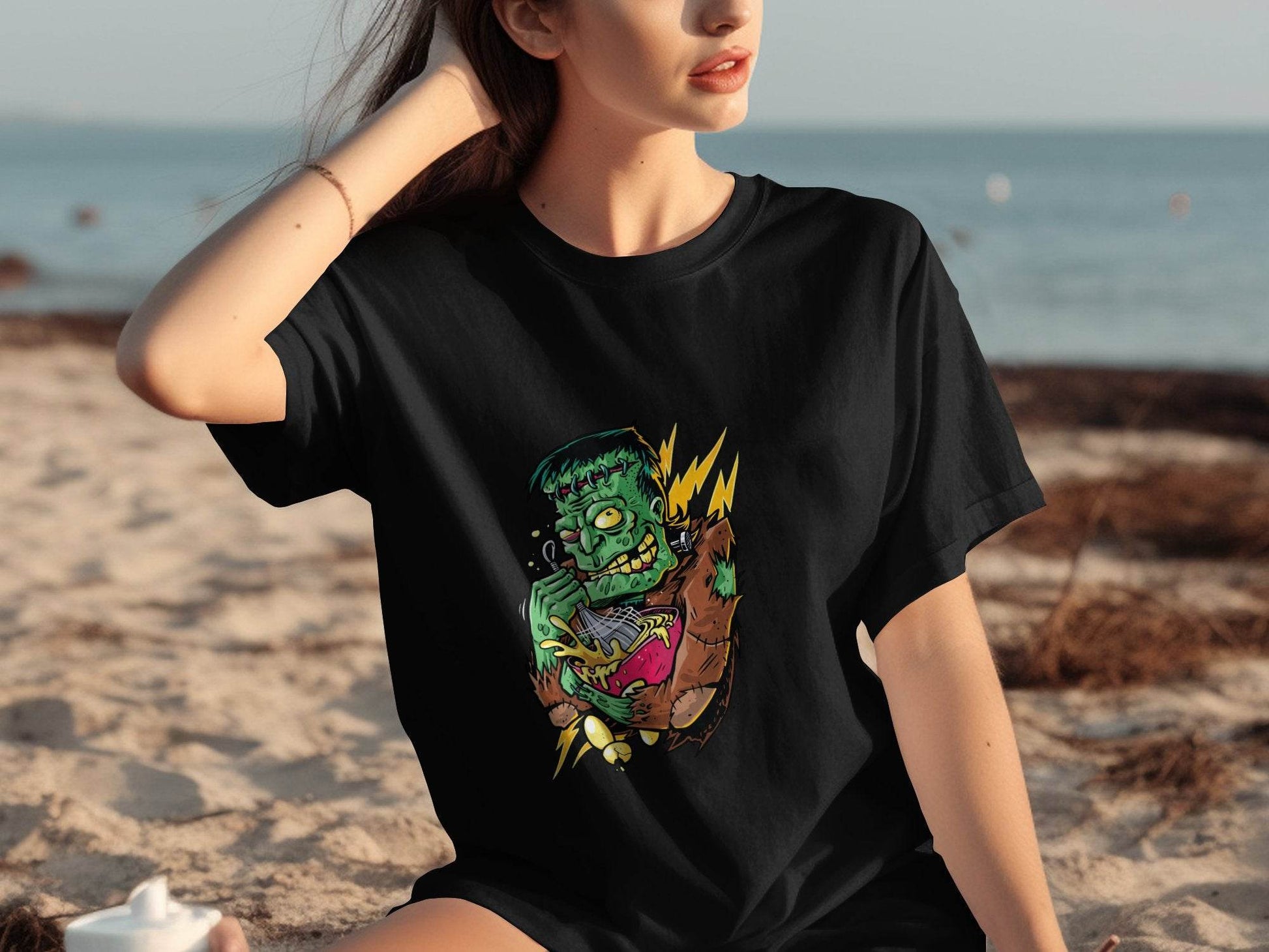 Mad Frankenstein Mixing Potion Funny Halloween T-Shirt - Design & Vybe