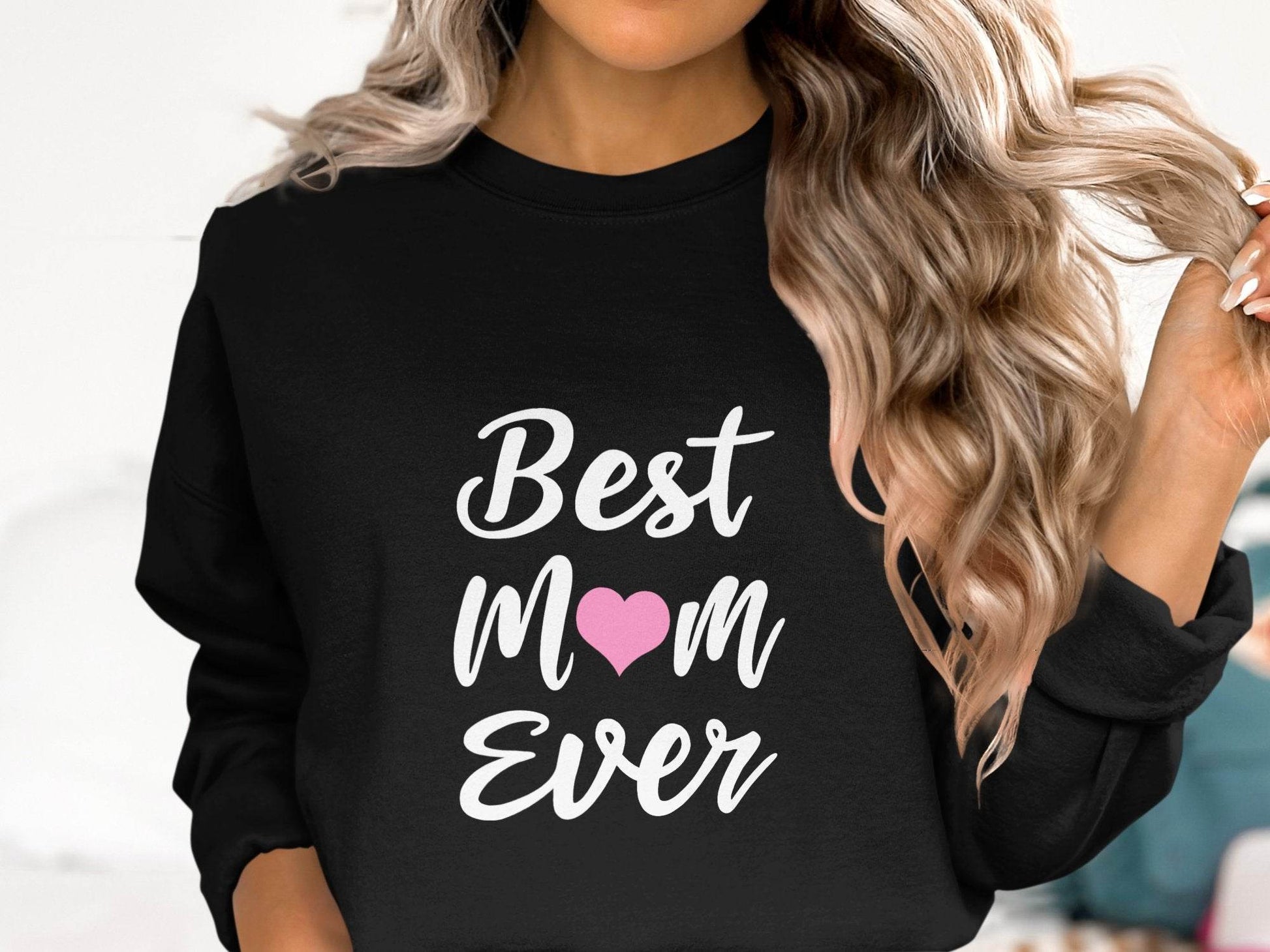 Best Mom Ever with Heart Mothers Day Celebration Sweater - Design & Vybe