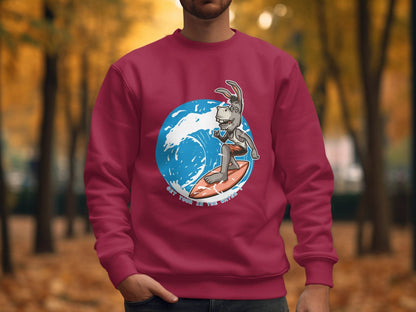 Donkey Surfing Adventure Graphic Print Sweater - Design & Vybe