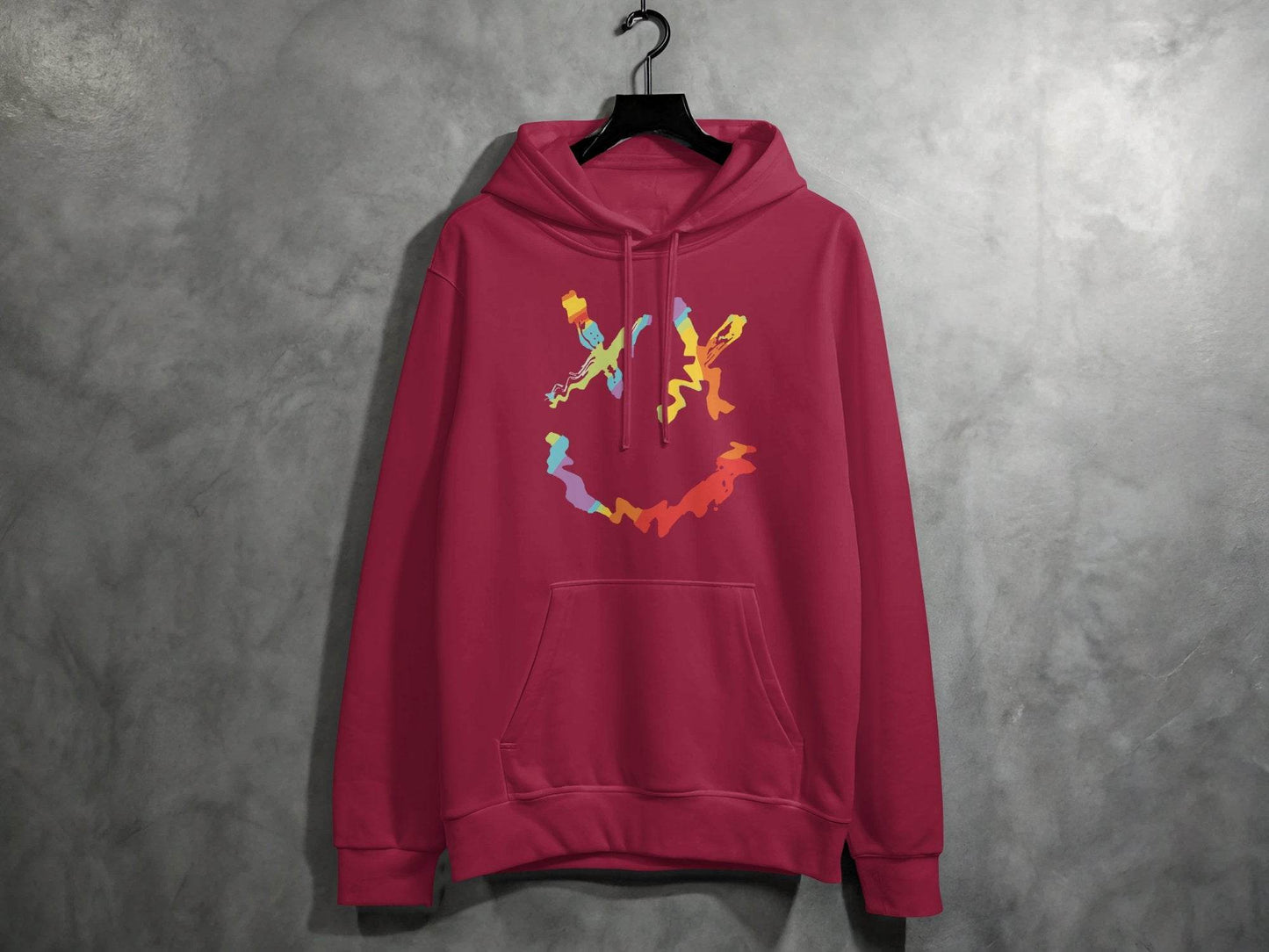 Unique Abstract Dead Smile Colorful Graphic Design Artwork Hoodie - Design & Vybe