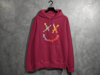 Unique Abstract Dead Smile Colorful Graphic Design Artwork Hoodie - Design & Vybe