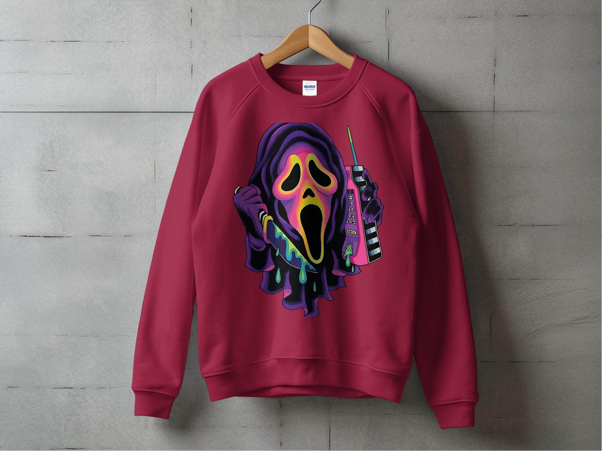 Colorful Horror Scream Mask Design Sweater - Design & Vybe
