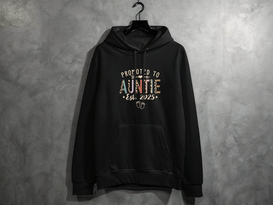 Promoted To Auntie Est 2025 Cute Design Baby Hoodie - Design & Vybe
