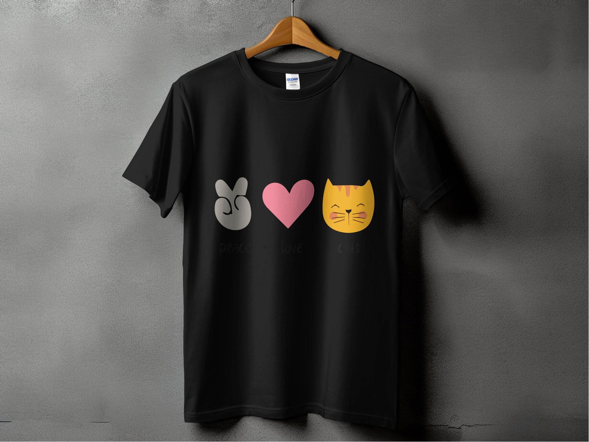 Peace Love Cats Graphic Design T-Shirt - Design & Vybe