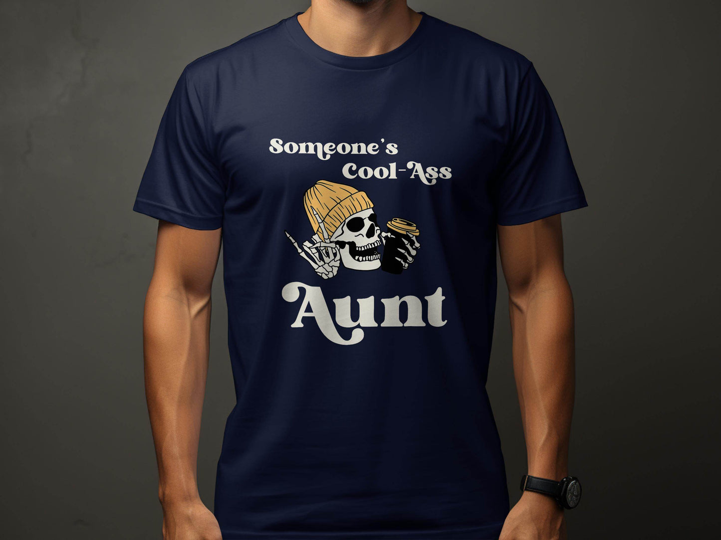Someone's Cool-Ass Aunt Skeleton Coffee Lover T-Shirt - Design & Vybe