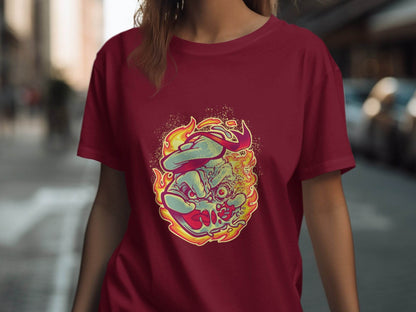 Burning Undead Creature in Flames Graphic Design T-Shirt - Design & Vybe