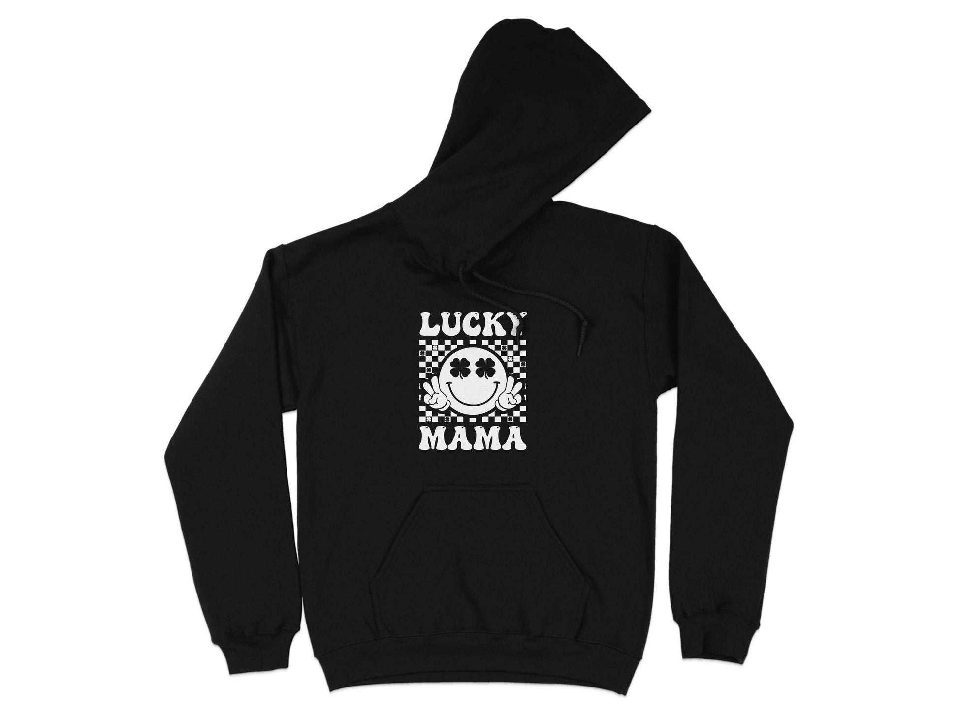 Lucky Mama St Patricks Day Design Smiley Face Hoodie - Design & Vybe
