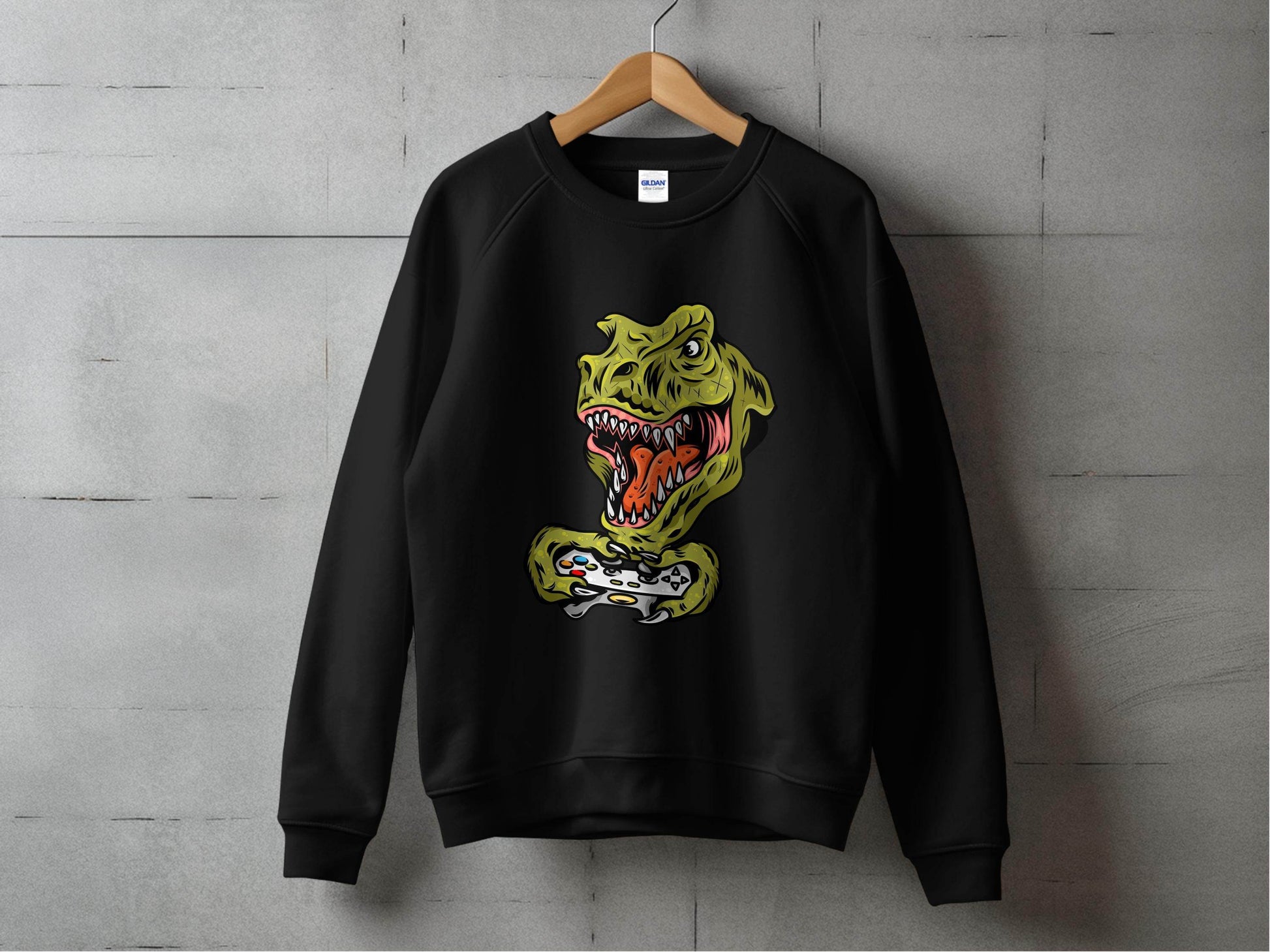 Dinosaur Gaming Graphic Design Sweater - Design & Vybe