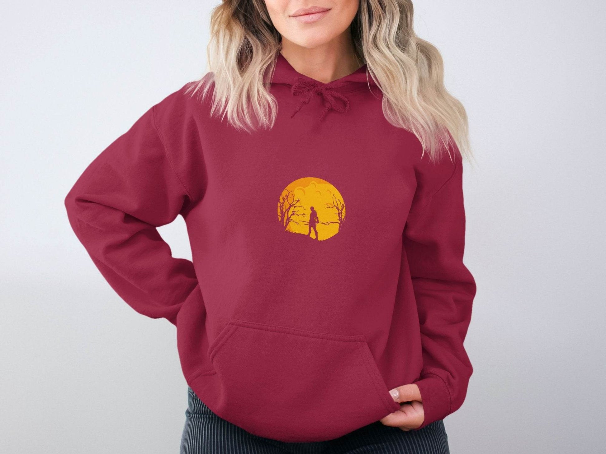 Silhouette Knight Under Yellow Moon Unique Style Hoodie - Design & Vybe