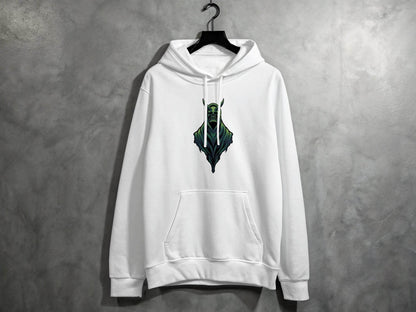 Gothic Hooded Skull Artwork Graphic Hoodie - Design & Vybe