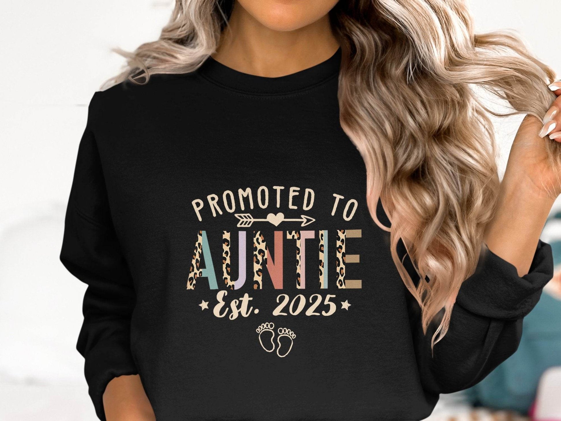 Promoted To Auntie Est 2025 Cute Design Baby Sweater - Design & Vybe