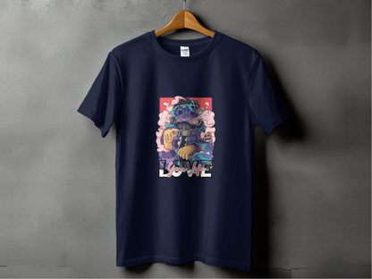 Love Your Life Robot Style Cartoon Graphics T-Shirt - Design & Vybe