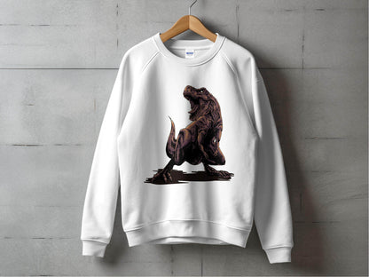 Fierce T-Rex Roaring Dinosaur Graphic Sweater - Design & Vybe