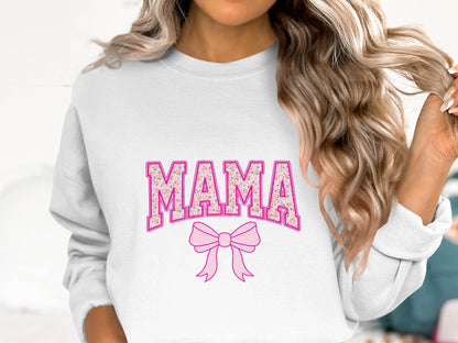Floral Mama With Bow Graphic Design For Moms Sweater - Design & Vybe
