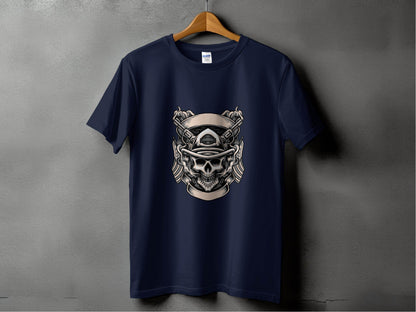 Skull with Guns and Flags Graphic T-Shirt - Design & Vybe