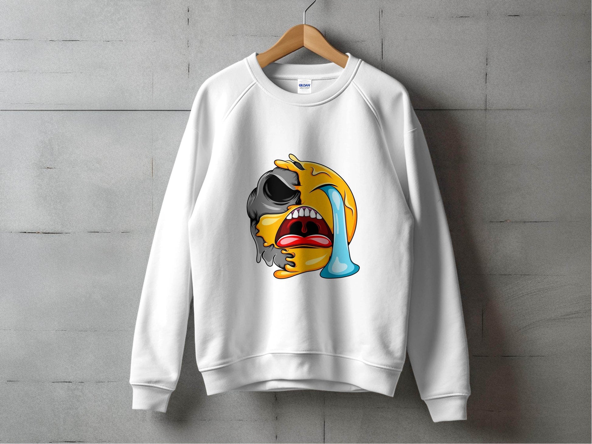 Melting Emoji Face Smiley Design Graphic Sweater - Design & Vybe