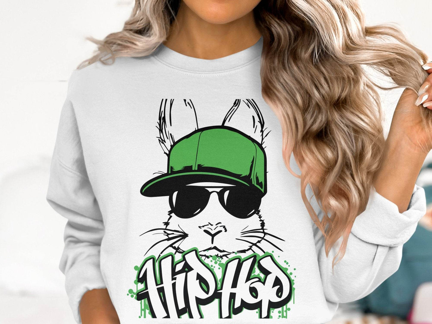 Trendy Hip Hop Bunny with Sunglasses Sweater - Design & Vybe