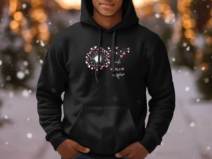 Teach Love Inspire Dandelion Heart Graphic Art Hoodie - Design & Vybe