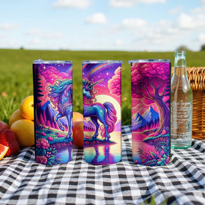 Colorful and Magical Rainbow Unicorn Print Tumbler product