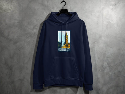 Iconic Big Ben and London Eye Graphic Hoodie - Design & Vybe