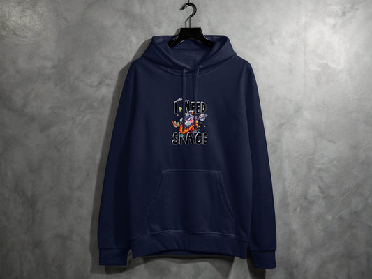 I Need Space Astronaut Riding Rocket Graphic Novelty Hoodie - Design & Vybe