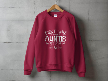 First Time Auntie Est 2025 New Aunt Design Sweater - Design & Vybe