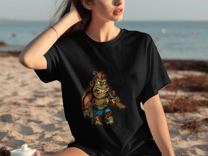 Fierce Gorilla with Guns Graphic Printed T-Shirt - Design & Vybe