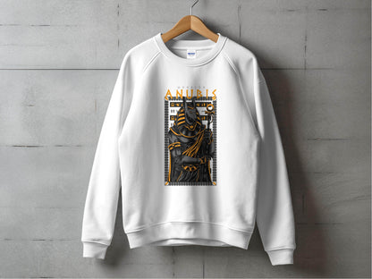 Anubis Warrior with Hieroglyphs Illustration Graphic Sweater - Design & Vybe