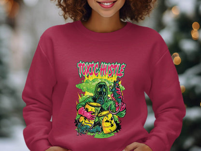 Toxic Hustle Graphic Print Design Sweater - Design & Vybe
