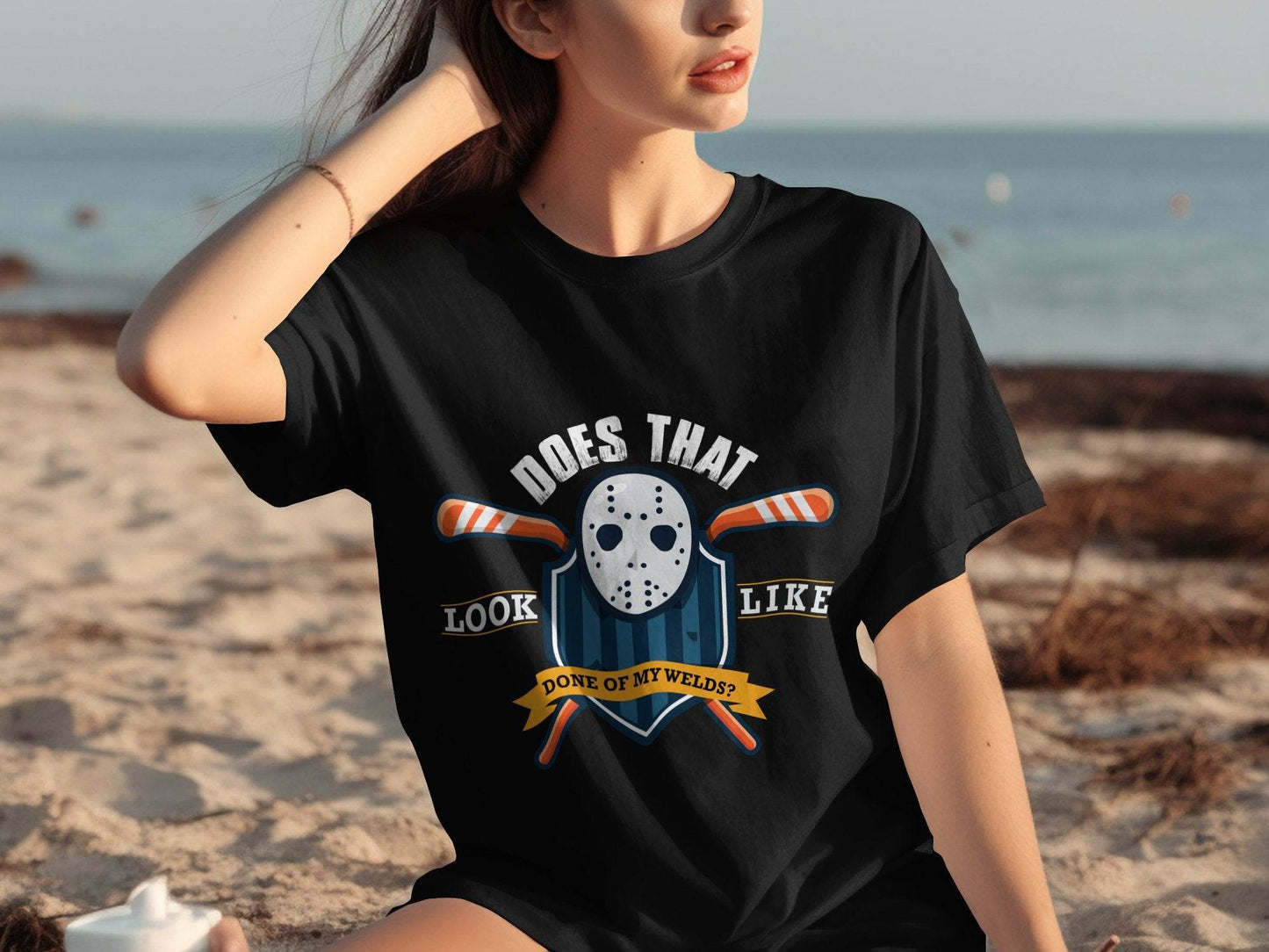 Iconic Mask Hockey Theme Look Alike Graphic T-Shirt - Design & Vybe