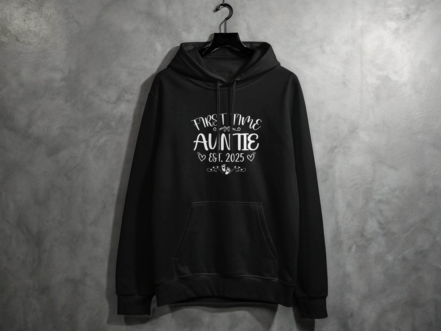 First Time Auntie Est 2025 New Aunt Design Hoodie - Design & Vybe