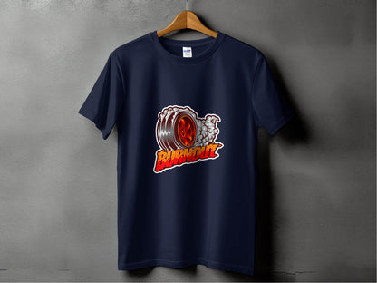 Burnout Tire Smoke Flames Powerful Design Graphic T-Shirt - Design & Vybe